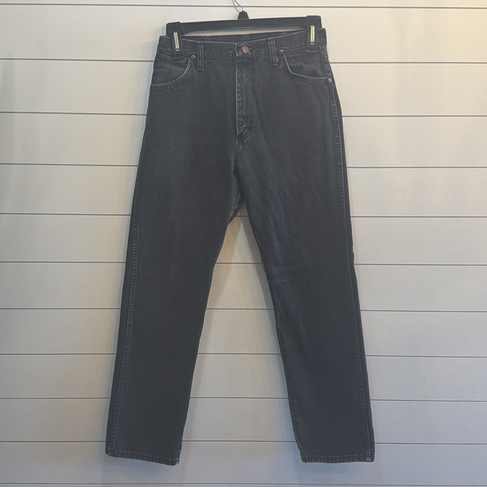 Vtg Wrangler 13MBKG High-Waisted Cowboy Cut Jeans MADE IN USA 13x32 (29x30)Black